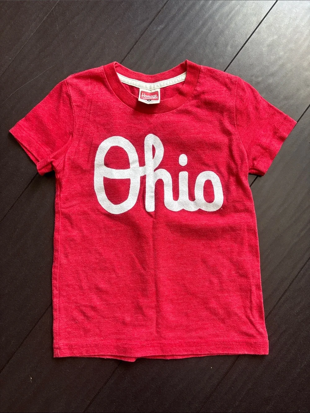 HOMAGE Red Kids' Ohio Script Tee